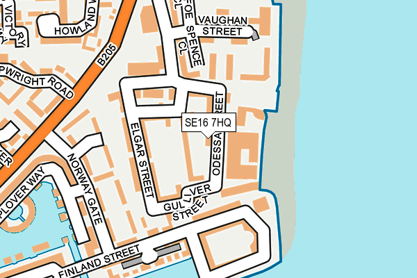 SE16 7HQ map - OS OpenMap – Local (Ordnance Survey) SE16 7HQ map - OS OpenMap – Local (Ordnance Survey)