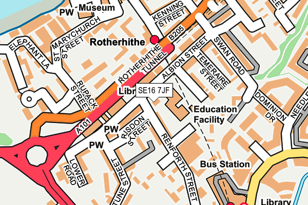 SE16 7JF map - OS OpenMap – Local (Ordnance Survey) SE16 7JF map - OS OpenMap – Local (Ordnance Survey)