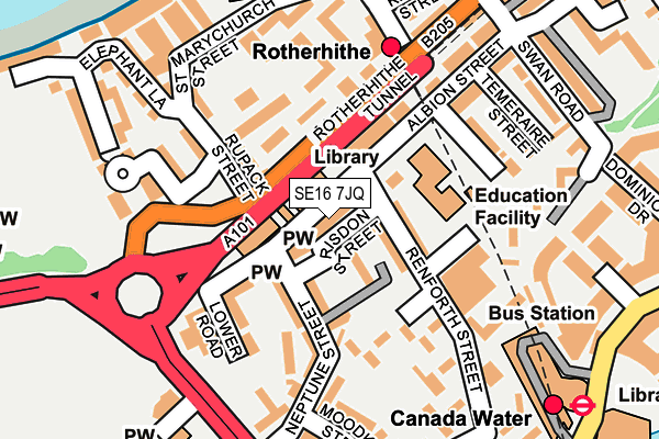 SE16 7JQ map - OS OpenMap – Local (Ordnance Survey) SE16 7JQ map - OS OpenMap – Local (Ordnance Survey)