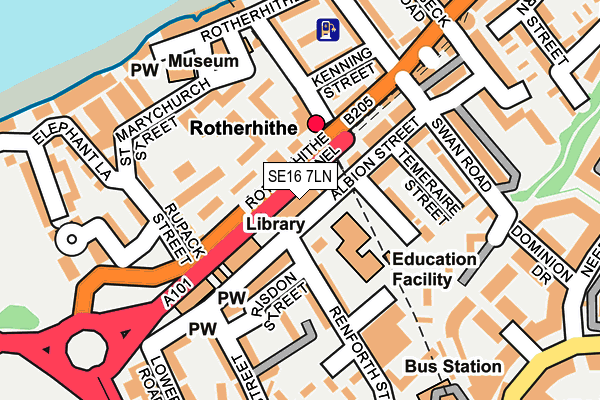 SE16 7LN map - OS OpenMap – Local (Ordnance Survey)