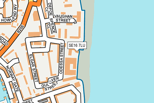 SE16 7LU map - OS OpenMap – Local (Ordnance Survey) SE16 7LU map - OS OpenMap – Local (Ordnance Survey)
