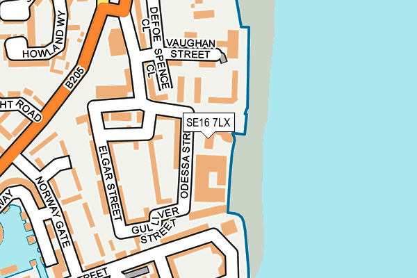 SE16 7LX map - OS OpenMap – Local (Ordnance Survey) SE16 7LX map - OS OpenMap – Local (Ordnance Survey)