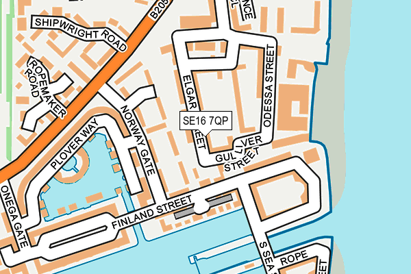 SE16 7QP map - OS OpenMap – Local (Ordnance Survey) SE16 7QP map - OS OpenMap – Local (Ordnance Survey)