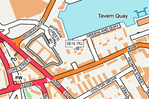 SE16 7RJ map - OS OpenMap – Local (Ordnance Survey) SE16 7RJ map - OS OpenMap – Local (Ordnance Survey)