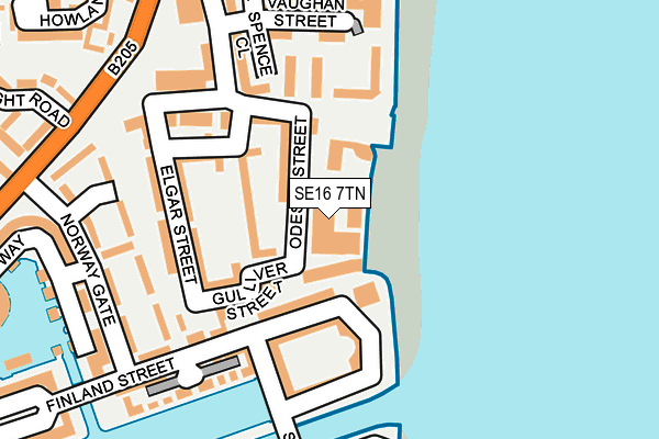 SE16 7TN map - OS OpenMap – Local (Ordnance Survey) SE16 7TN map - OS OpenMap – Local (Ordnance Survey)