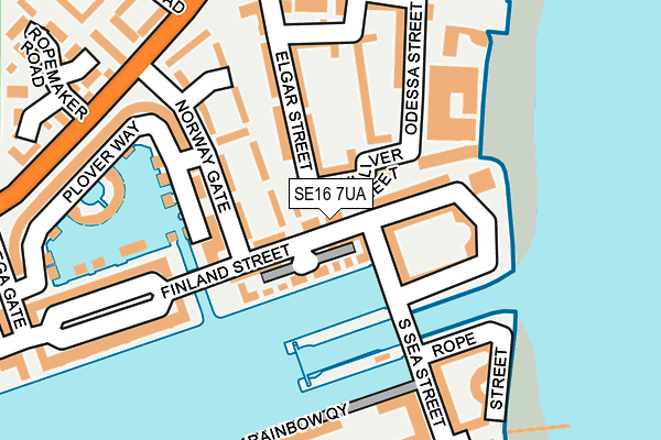 SE16 7UA map - OS OpenMap – Local (Ordnance Survey) SE16 7UA map - OS OpenMap – Local (Ordnance Survey)