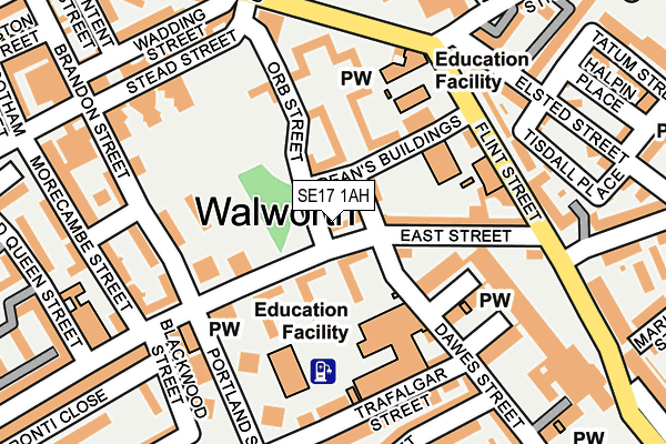 SE17 1AH map - OS OpenMap – Local (Ordnance Survey) SE17 1AH map - OS OpenMap – Local (Ordnance Survey)