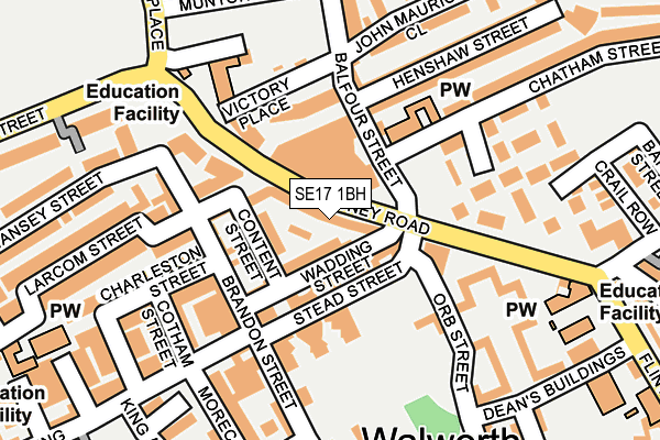 SE17 1BH map - OS OpenMap – Local (Ordnance Survey) SE17 1BH map - OS OpenMap – Local (Ordnance Survey)