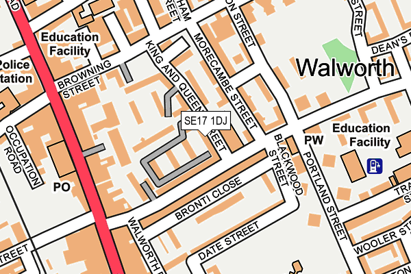 SE17 1DJ map - OS OpenMap – Local (Ordnance Survey) SE17 1DJ map - OS OpenMap – Local (Ordnance Survey)