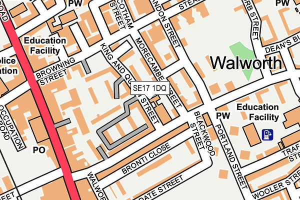 SE17 1DQ map - OS OpenMap – Local (Ordnance Survey) SE17 1DQ map - OS OpenMap – Local (Ordnance Survey)