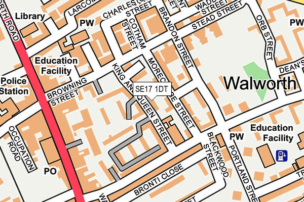 SE17 1DT map - OS OpenMap – Local (Ordnance Survey) SE17 1DT map - OS OpenMap – Local (Ordnance Survey)