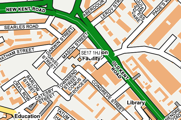 SE17 1HJ map - OS OpenMap – Local (Ordnance Survey) SE17 1HJ map - OS OpenMap – Local (Ordnance Survey)
