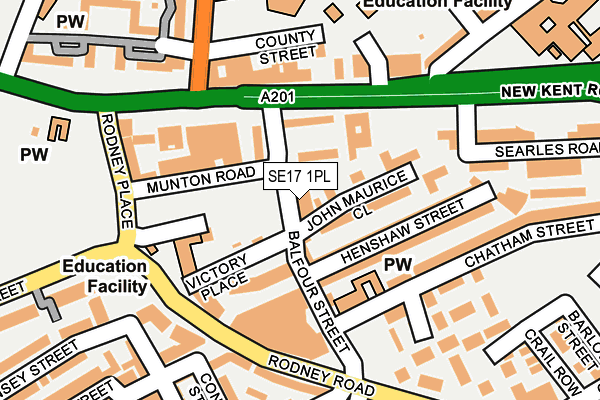 SE17 1PL map - OS OpenMap – Local (Ordnance Survey) SE17 1PL map - OS OpenMap – Local (Ordnance Survey)