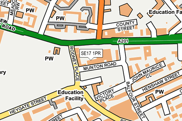 SE17 1PR map - OS OpenMap – Local (Ordnance Survey) SE17 1PR map - OS OpenMap – Local (Ordnance Survey)
