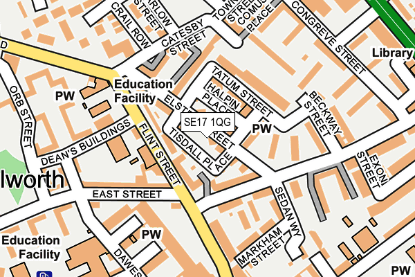 SE17 1QG map - OS OpenMap – Local (Ordnance Survey) SE17 1QG map - OS OpenMap – Local (Ordnance Survey)