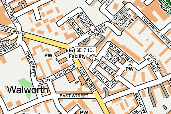 SE17 1QJ map - OS OpenMap – Local (Ordnance Survey) SE17 1QJ map - OS OpenMap – Local (Ordnance Survey)