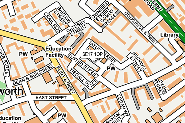 SE17 1QP map - OS OpenMap – Local (Ordnance Survey) SE17 1QP map - OS OpenMap – Local (Ordnance Survey)