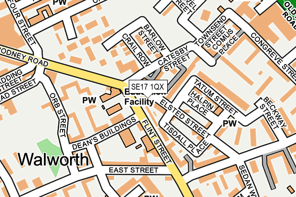 SE17 1QX map - OS OpenMap – Local (Ordnance Survey) SE17 1QX map - OS OpenMap – Local (Ordnance Survey)