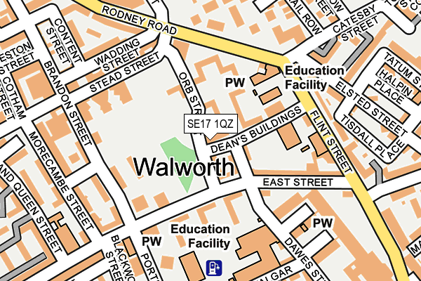 SE17 1QZ map - OS OpenMap – Local (Ordnance Survey) SE17 1QZ map - OS OpenMap – Local (Ordnance Survey)