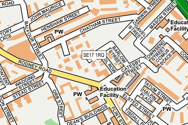 SE17 1RQ map - OS OpenMap – Local (Ordnance Survey) SE17 1RQ map - OS OpenMap – Local (Ordnance Survey)