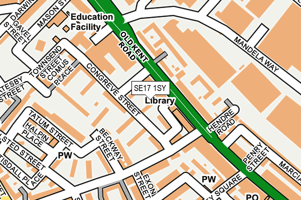 SE17 1SY map - OS OpenMap – Local (Ordnance Survey) SE17 1SY map - OS OpenMap – Local (Ordnance Survey)