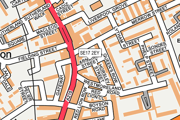 SE17 2EY map - OS OpenMap – Local (Ordnance Survey) SE17 2EY map - OS OpenMap – Local (Ordnance Survey)