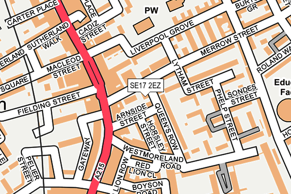 SE17 2EZ map - OS OpenMap – Local (Ordnance Survey) SE17 2EZ map - OS OpenMap – Local (Ordnance Survey)