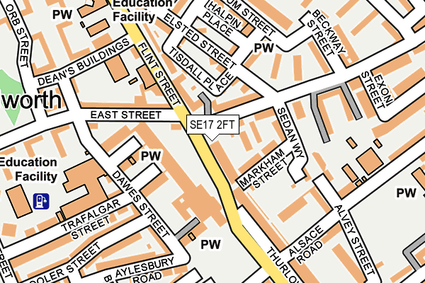 SE17 2FT map - OS OpenMap – Local (Ordnance Survey) SE17 2FT map - OS OpenMap – Local (Ordnance Survey)