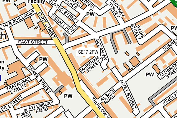 SE17 2FW map - OS OpenMap – Local (Ordnance Survey) SE17 2FW map - OS OpenMap – Local (Ordnance Survey)