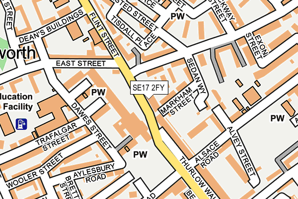SE17 2FY map - OS OpenMap – Local (Ordnance Survey) SE17 2FY map - OS OpenMap – Local (Ordnance Survey)