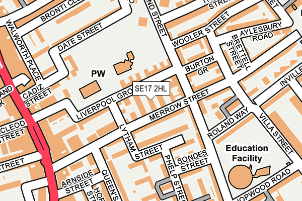 SE17 2HL map - OS OpenMap – Local (Ordnance Survey) SE17 2HL map - OS OpenMap – Local (Ordnance Survey)