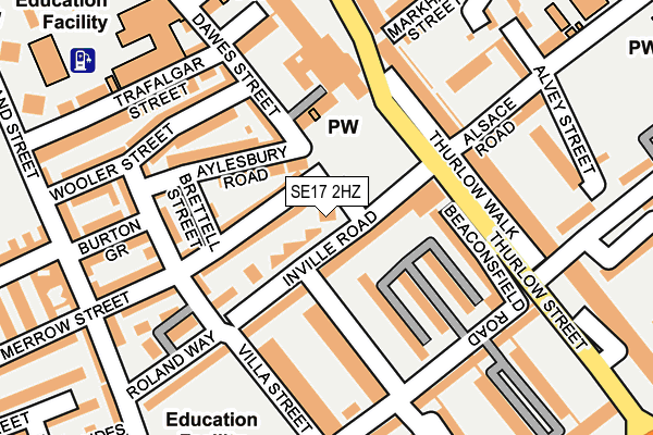 SE17 2HZ map - OS OpenMap – Local (Ordnance Survey) SE17 2HZ map - OS OpenMap – Local (Ordnance Survey)