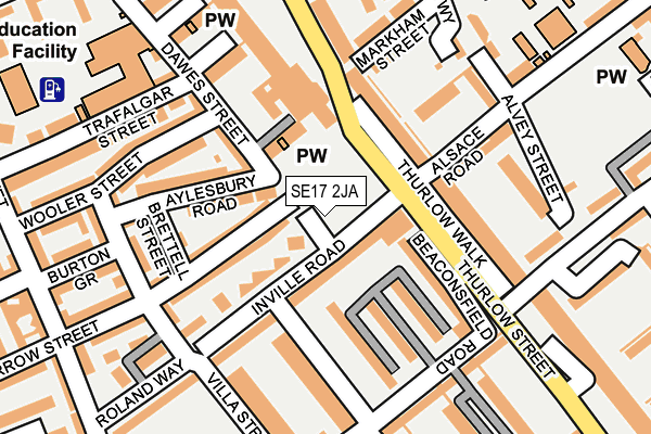 SE17 2JA map - OS OpenMap – Local (Ordnance Survey) SE17 2JA map - OS OpenMap – Local (Ordnance Survey)