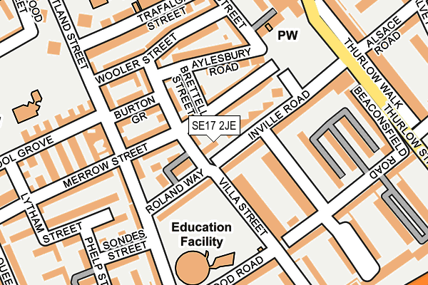 SE17 2JE map - OS OpenMap – Local (Ordnance Survey) SE17 2JE map - OS OpenMap – Local (Ordnance Survey)