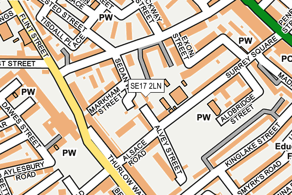 SE17 2LN map - OS OpenMap – Local (Ordnance Survey) SE17 2LN map - OS OpenMap – Local (Ordnance Survey)