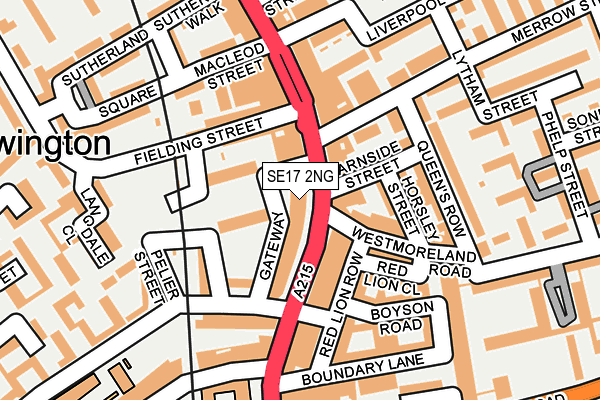 SE17 2NG map - OS OpenMap – Local (Ordnance Survey) SE17 2NG map - OS OpenMap – Local (Ordnance Survey)