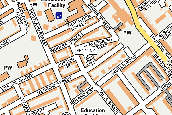 SE17 2NZ map - OS OpenMap – Local (Ordnance Survey) SE17 2NZ map - OS OpenMap – Local (Ordnance Survey)