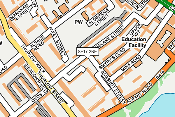 SE17 2RE map - OS OpenMap – Local (Ordnance Survey) SE17 2RE map - OS OpenMap – Local (Ordnance Survey)