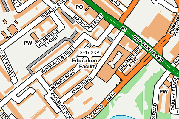 SE17 2RP map - OS OpenMap – Local (Ordnance Survey) SE17 2RP map - OS OpenMap – Local (Ordnance Survey)