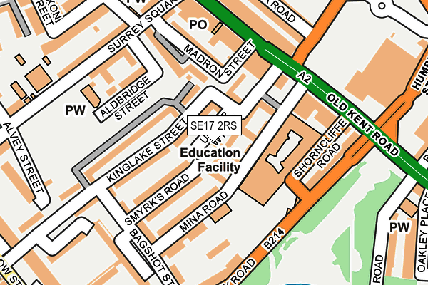 SE17 2RS map - OS OpenMap – Local (Ordnance Survey) SE17 2RS map - OS OpenMap – Local (Ordnance Survey)