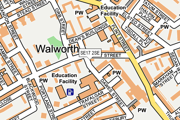 SE17 2SE map - OS OpenMap – Local (Ordnance Survey) SE17 2SE map - OS OpenMap – Local (Ordnance Survey)