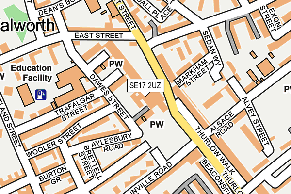 SE17 2UZ map - OS OpenMap – Local (Ordnance Survey) SE17 2UZ map - OS OpenMap – Local (Ordnance Survey)