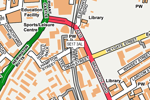 SE17 3AL map - OS OpenMap – Local (Ordnance Survey) SE17 3AL map - OS OpenMap – Local (Ordnance Survey)
