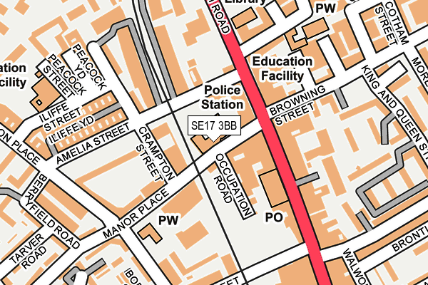 SE17 3BB map - OS OpenMap – Local (Ordnance Survey) SE17 3BB map - OS OpenMap – Local (Ordnance Survey)