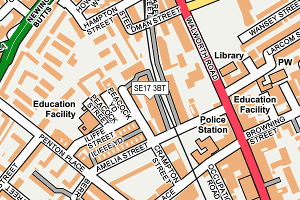 SE17 3BT map - OS OpenMap – Local (Ordnance Survey) SE17 3BT map - OS OpenMap – Local (Ordnance Survey)