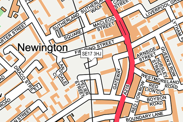 SE17 3HJ map - OS OpenMap – Local (Ordnance Survey) SE17 3HJ map - OS OpenMap – Local (Ordnance Survey)