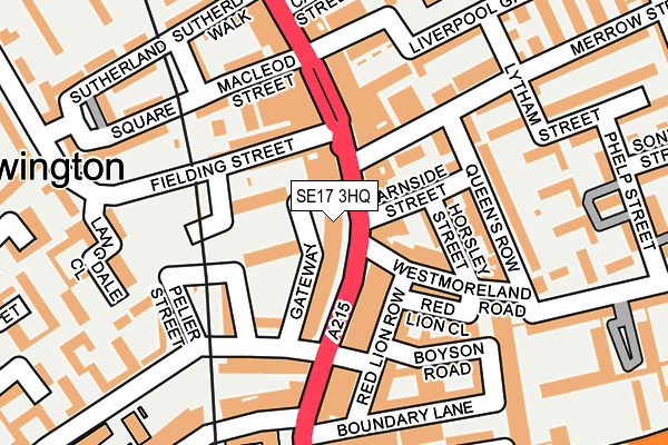 SE17 3HQ map - OS OpenMap – Local (Ordnance Survey) SE17 3HQ map - OS OpenMap – Local (Ordnance Survey)