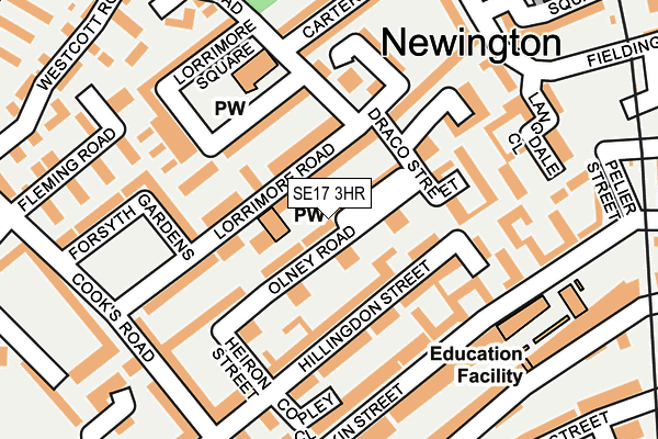 SE17 3HR map - OS OpenMap – Local (Ordnance Survey) SE17 3HR map - OS OpenMap – Local (Ordnance Survey)