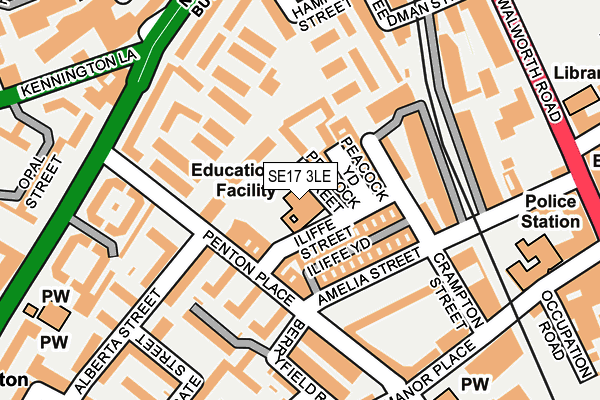 SE17 3LE map - OS OpenMap – Local (Ordnance Survey) SE17 3LE map - OS OpenMap – Local (Ordnance Survey)