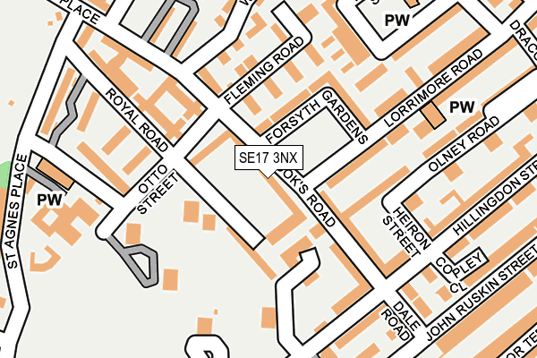 SE17 3NX map - OS OpenMap – Local (Ordnance Survey) SE17 3NX map - OS OpenMap – Local (Ordnance Survey)